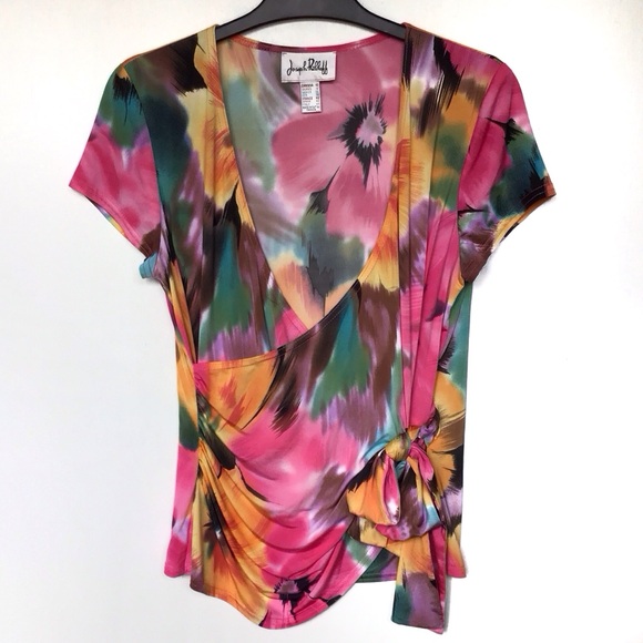 Joseph Ribkoff Tops - Joseph Ribkoff Floral Art To Wear Top Bright & Cheerful Size 10